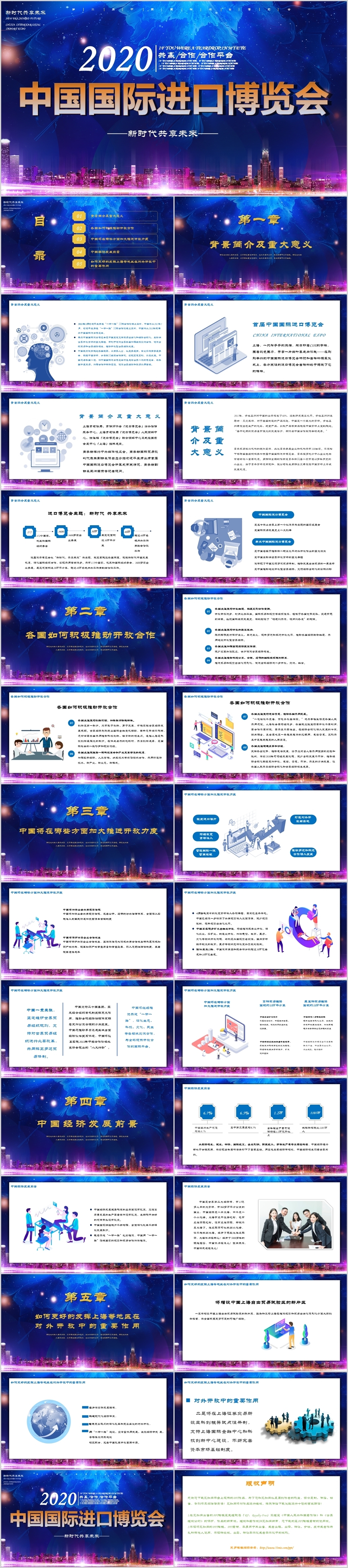 2020年中国国际进口博览会PPT模板