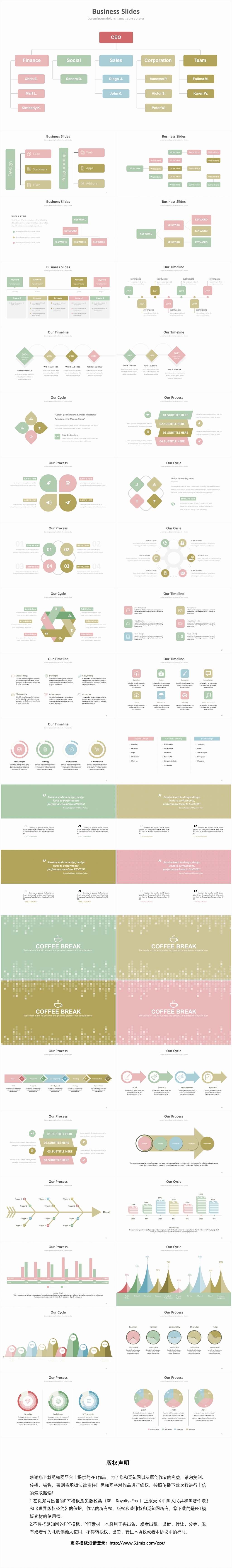 彩色公司商务组织架构图ppt模板